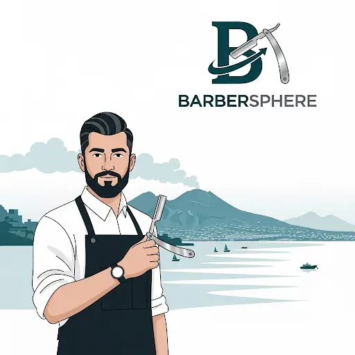 Barberia con vista sul Golfo di Napoli e Vesuvio